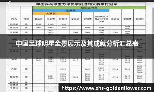 中国足球明星全景展示及其成就分析汇总表